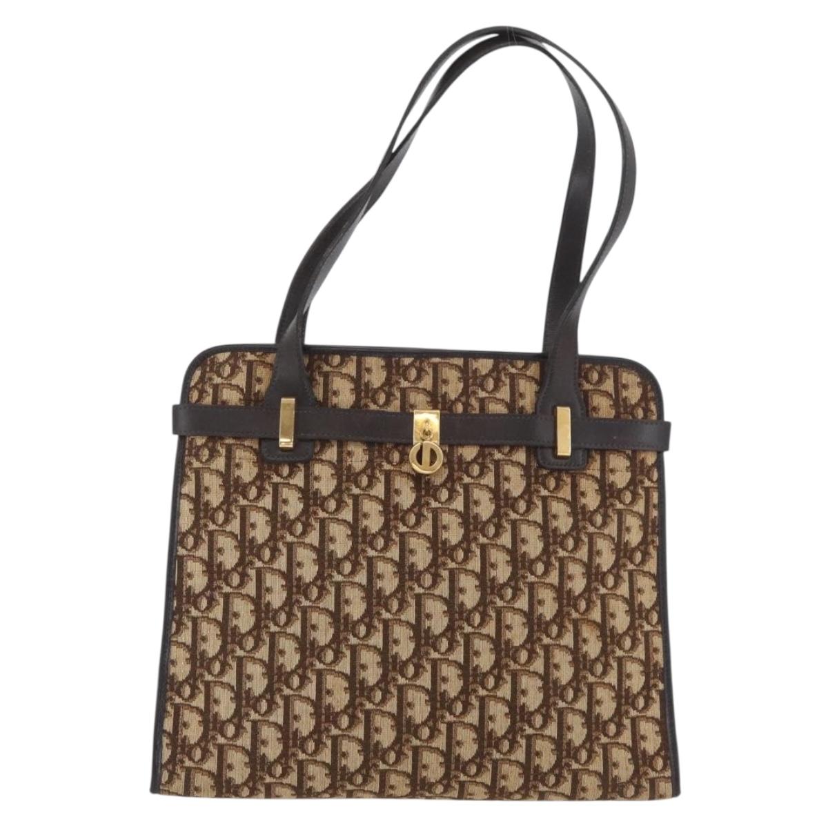 Christian Dior Trotter Canvas Tote Bag Beige Gold Auth BSZ704A - Jerrillo image 2