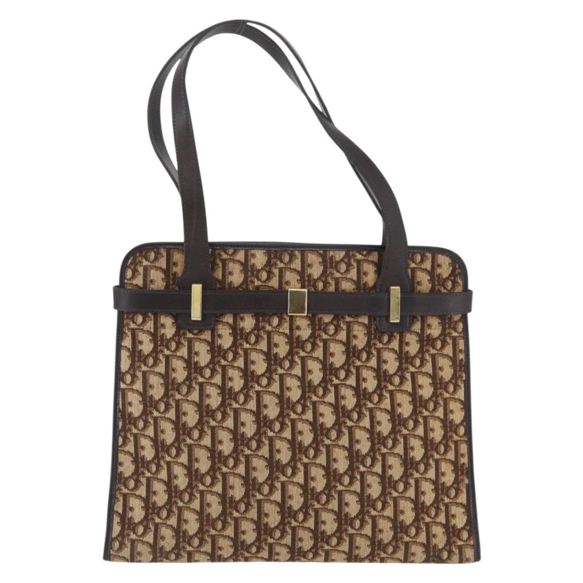 Christian Dior Trotter Canvas Tote Bag Beige Gold Auth BSZ704A - Jerrillo image 3