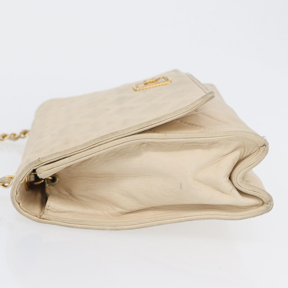 CHANEL Matelasse Chain Shoulder Bag Lamb Skin Beige Gold CC Auth BA10672 - Jerrillo image 4