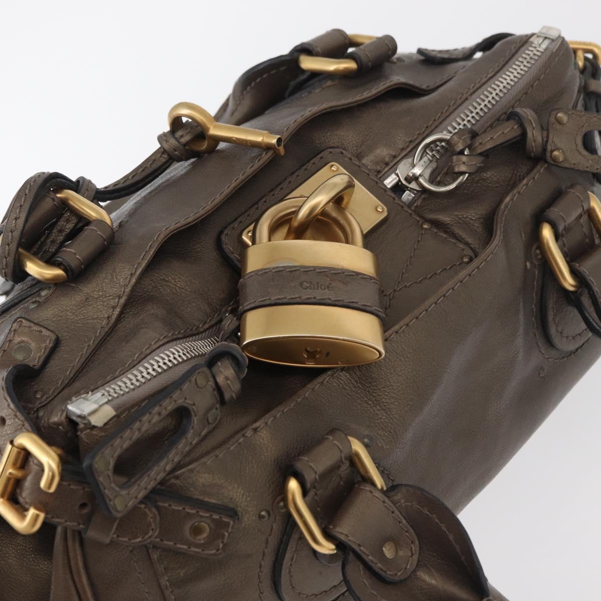 Chloe Paddington Hand Bag Leather Gold Silver Auth BA12531A - Jerrillo image 6