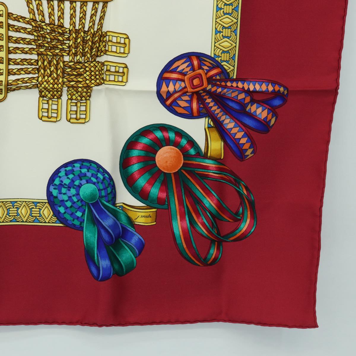 HERMES Carre 90 Scarf "LES RUBANS DU CHEVAL" Silk Multicolor Auth BA12984V - Jerrillo image 10