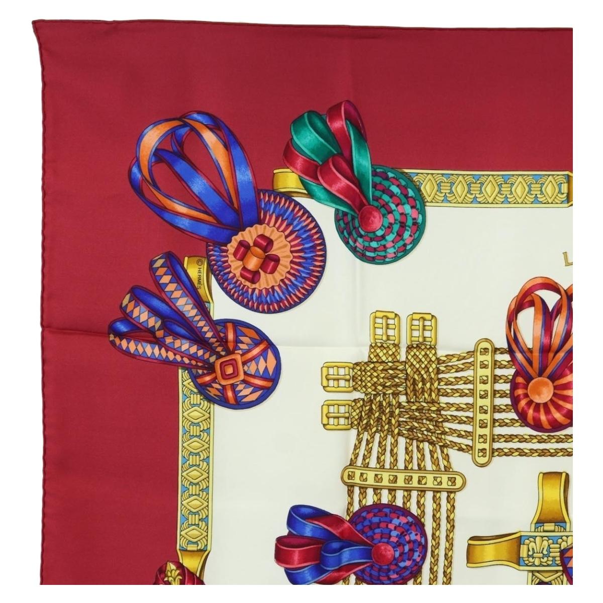 HERMES Carre 90 Scarf "LES RUBANS DU CHEVAL" Silk Multicolor Auth BA12984V - Jerrillo image 2