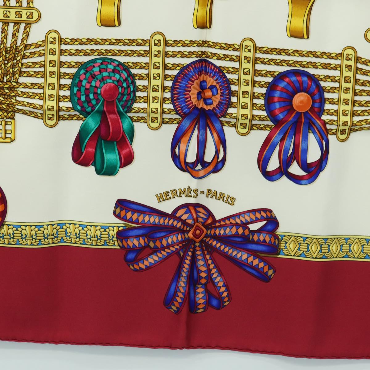 HERMES Carre 90 Scarf "LES RUBANS DU CHEVAL" Silk Multicolor Auth BA12984V - Jerrillo image 9