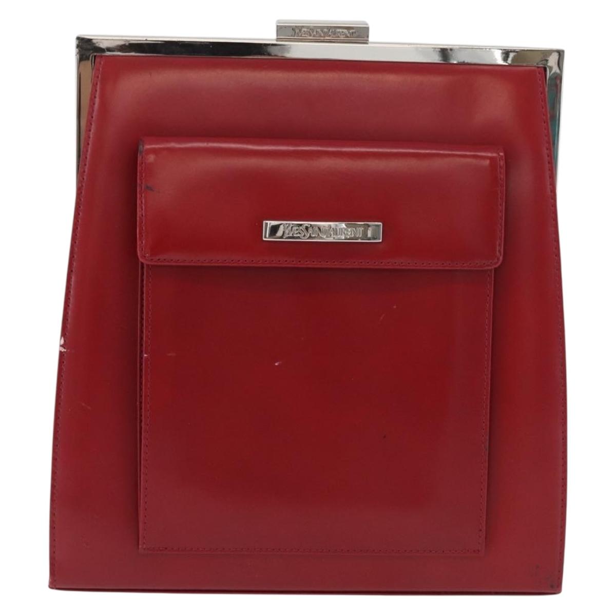 SAINT LAURENT Backpack Leather Red Silver Auth BA13087 - Jerrillo image 2