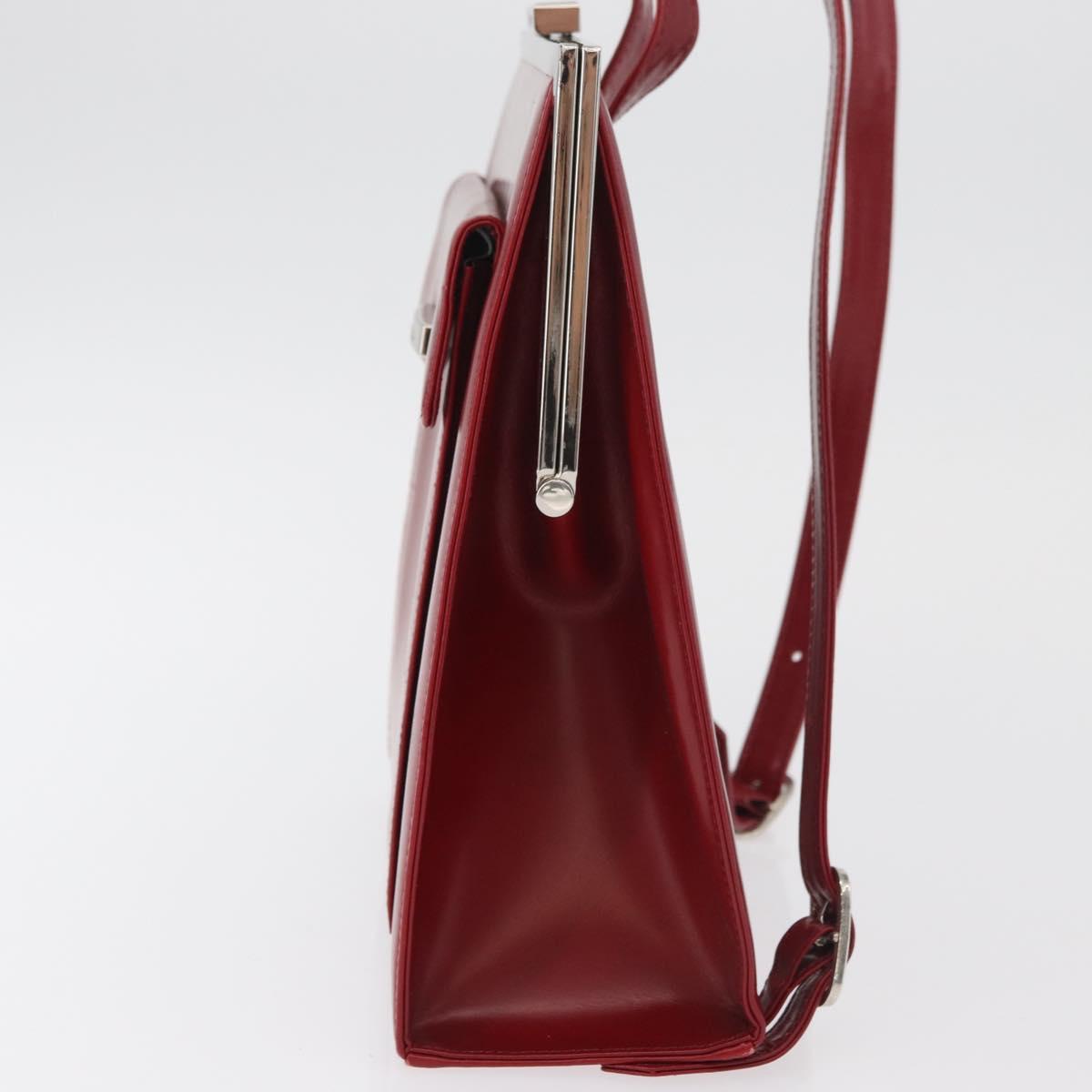 SAINT LAURENT Backpack Leather Red Silver Auth BA13087 - Jerrillo image 4