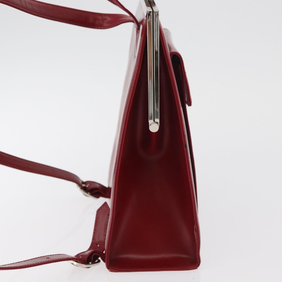 SAINT LAURENT Backpack Leather Red Silver Auth BA13087 - Jerrillo image 5