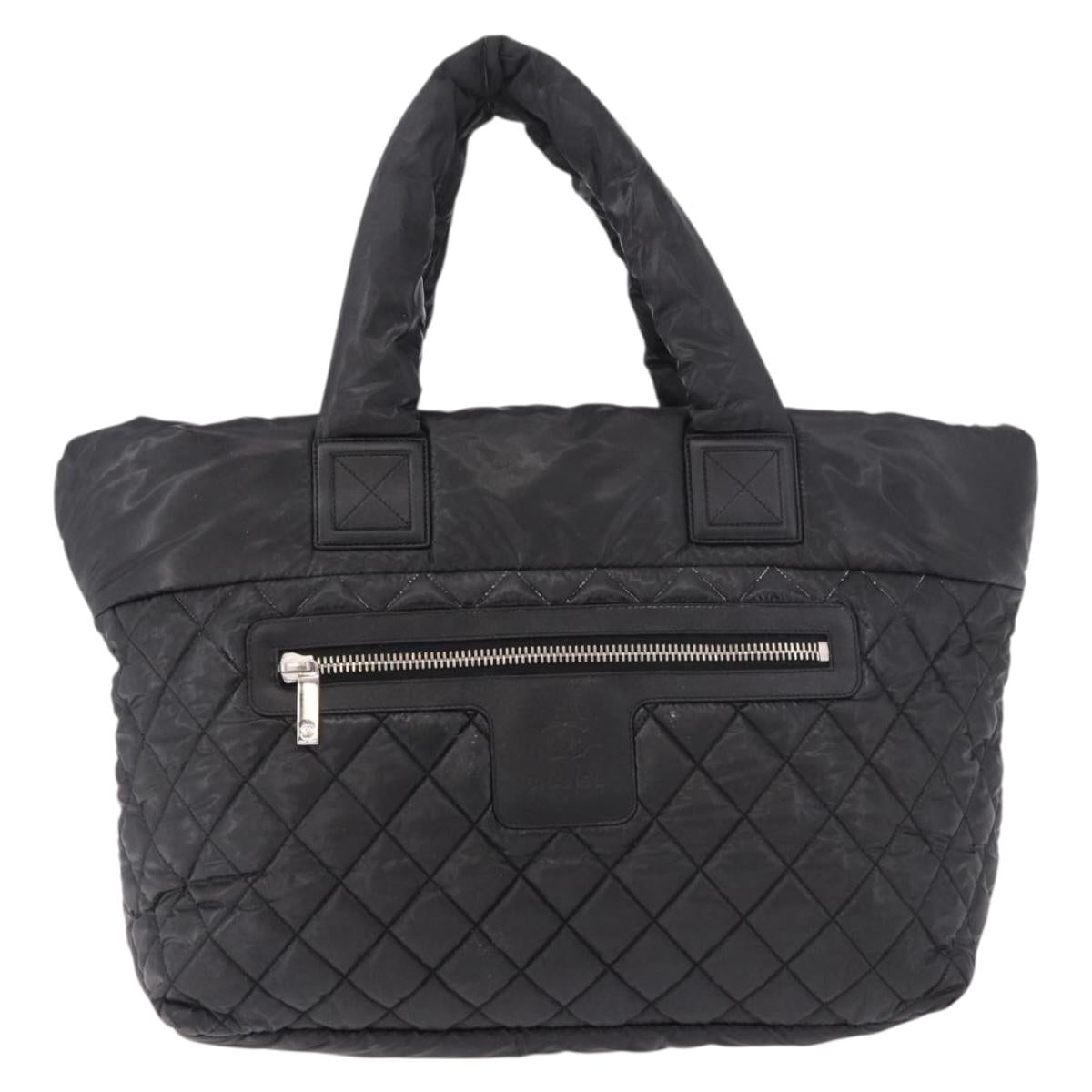CHANEL Cococoon Tote Bag Nylon Black Silver CC Auth BA13097 - Jerrillo image 2