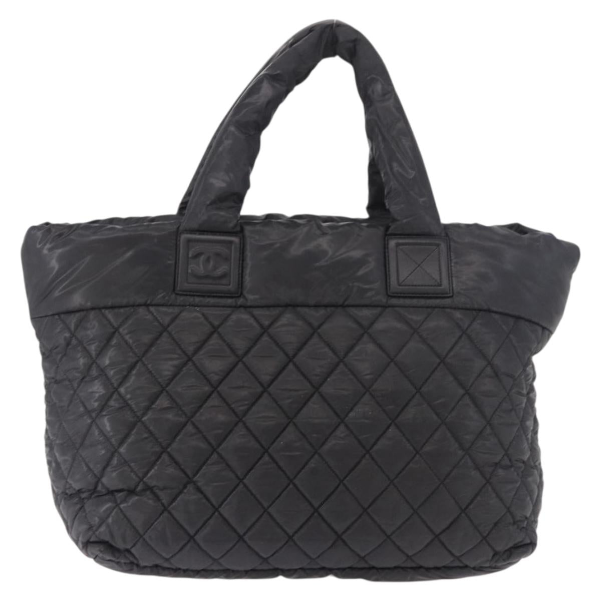CHANEL Cococoon Tote Bag Nylon Black Silver CC Auth BA13097 - Jerrillo image 3