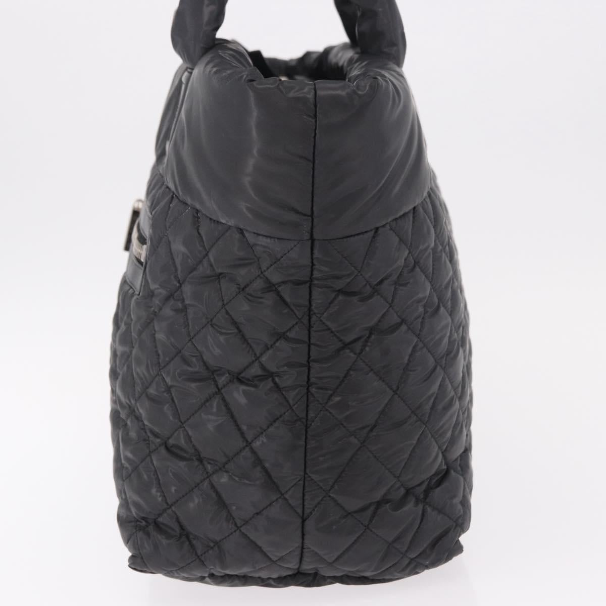 CHANEL Cococoon Tote Bag Nylon Black Silver CC Auth BA13097 - Jerrillo image 4