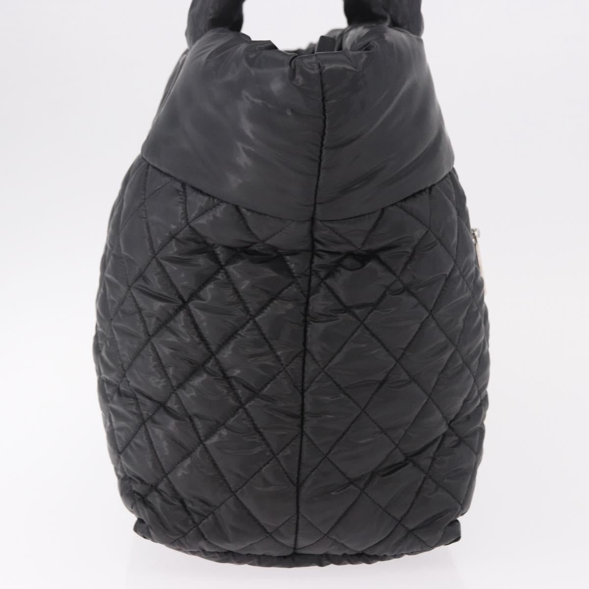 CHANEL Cococoon Tote Bag Nylon Black Silver CC Auth BA13097 - Jerrillo image 5