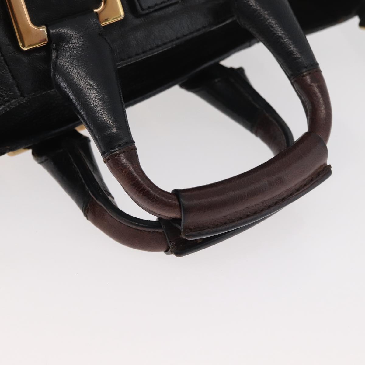 Chloe Etel Hand Bag Leather 2way Black Gold Auth BA13103 - Jerrillo image 7