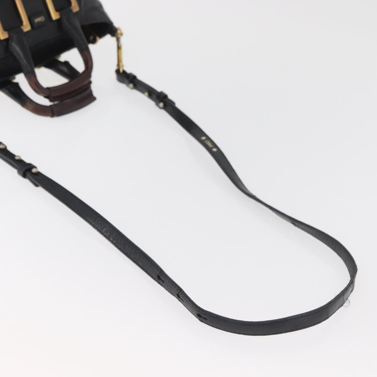 Chloe Etel Hand Bag Leather 2way Black Gold Auth BA13103 - Jerrillo image 9