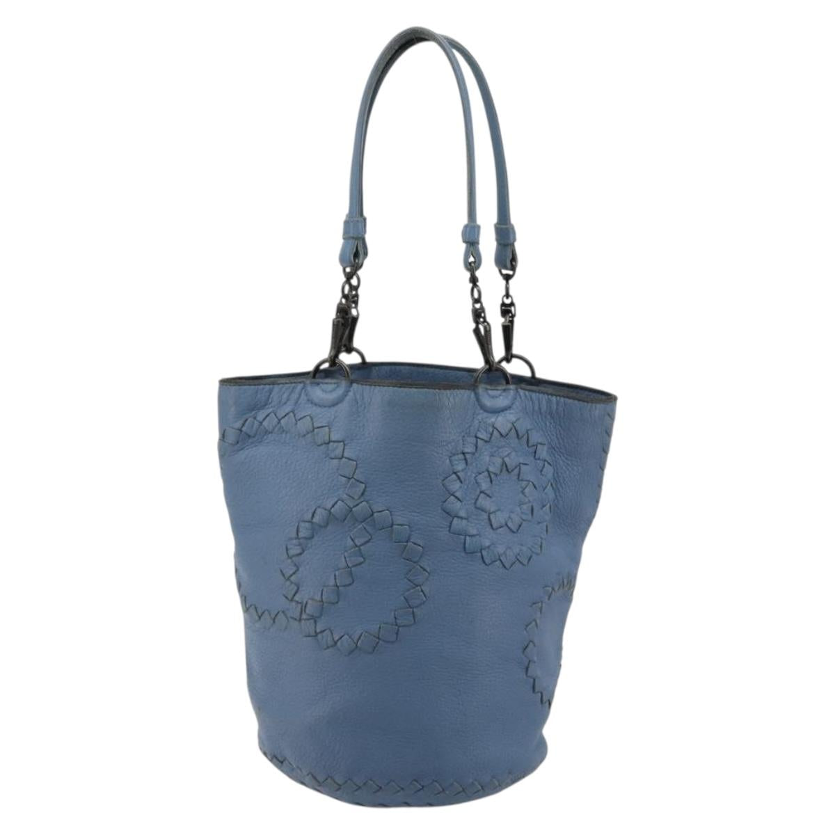BOTTEGA VENETA INTRECCIATO Tote Bag Leather Blue 194900 Auth BA13123 - Jerrillo image 2