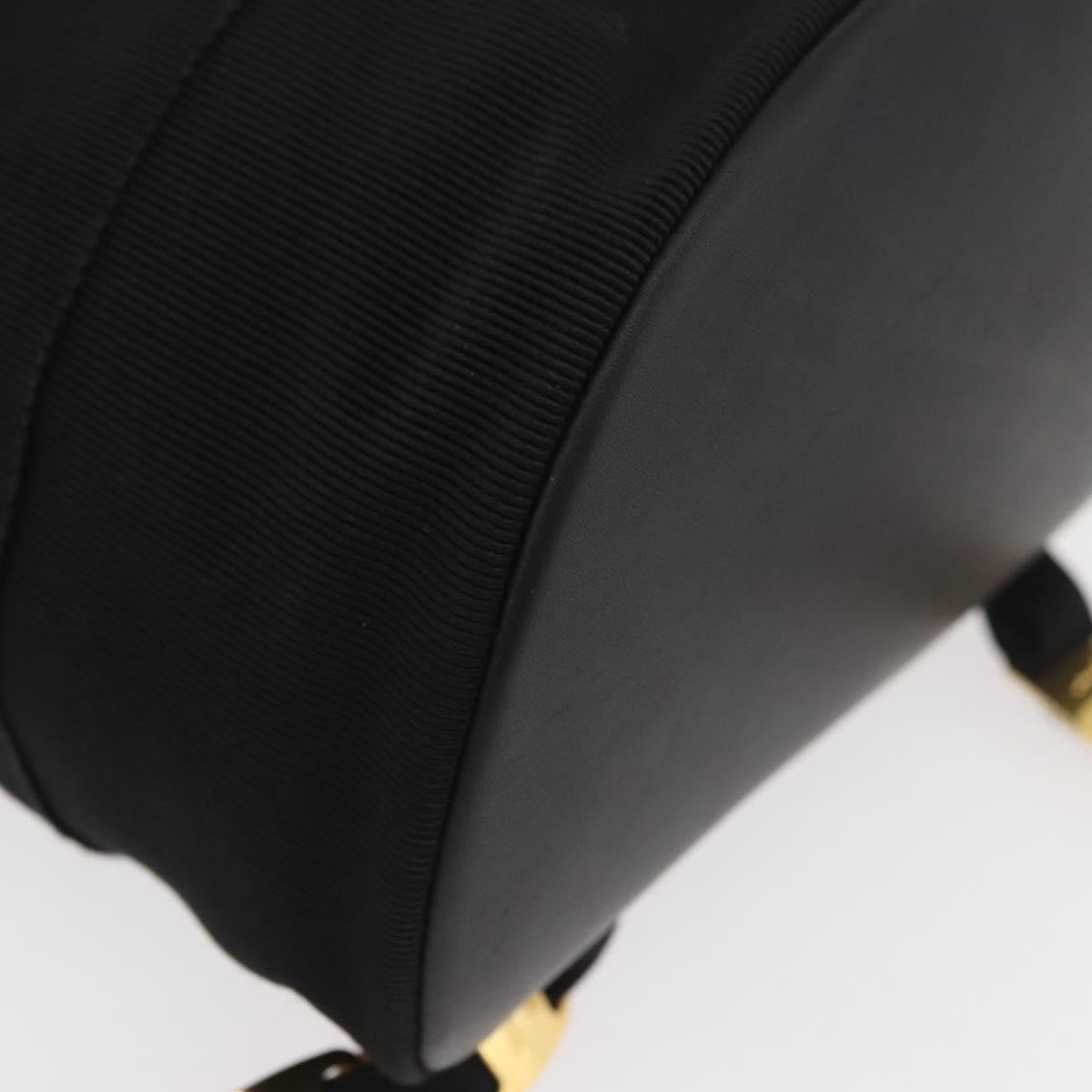 Salvatore Ferragamo Vala Chain Backpack Canvas Black Gold Auth BA13178 - Jerrillo image 10