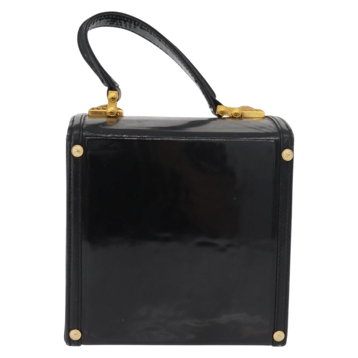 Gianni Versace Hand Bag Patent Leather Black Gold Auth BA13187 - Jerrillo image 3