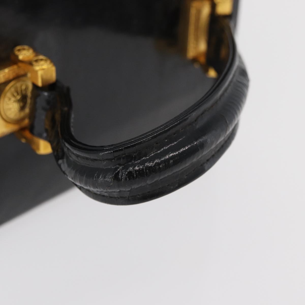 Gianni Versace Hand Bag Patent Leather Black Gold Auth BA13187 - Jerrillo image 7