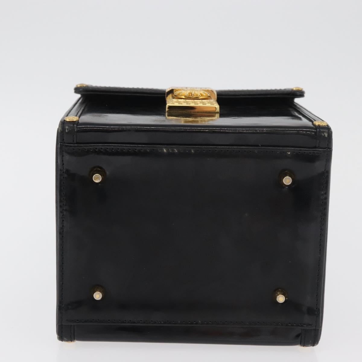 Gianni Versace Hand Bag Patent Leather Black Gold Auth BA13187 - Jerrillo image 9