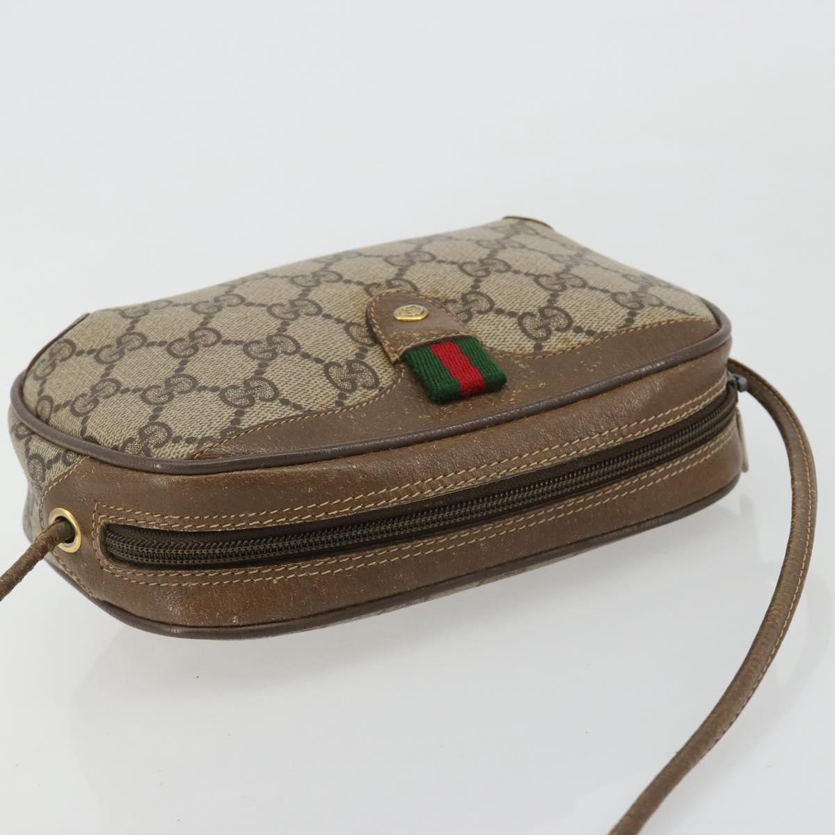 GUCCI GG Supreme Web Sherry Line Bag PVC Beige Gold 89 02 066 Auth BA13306 - Jerrillo image 6
