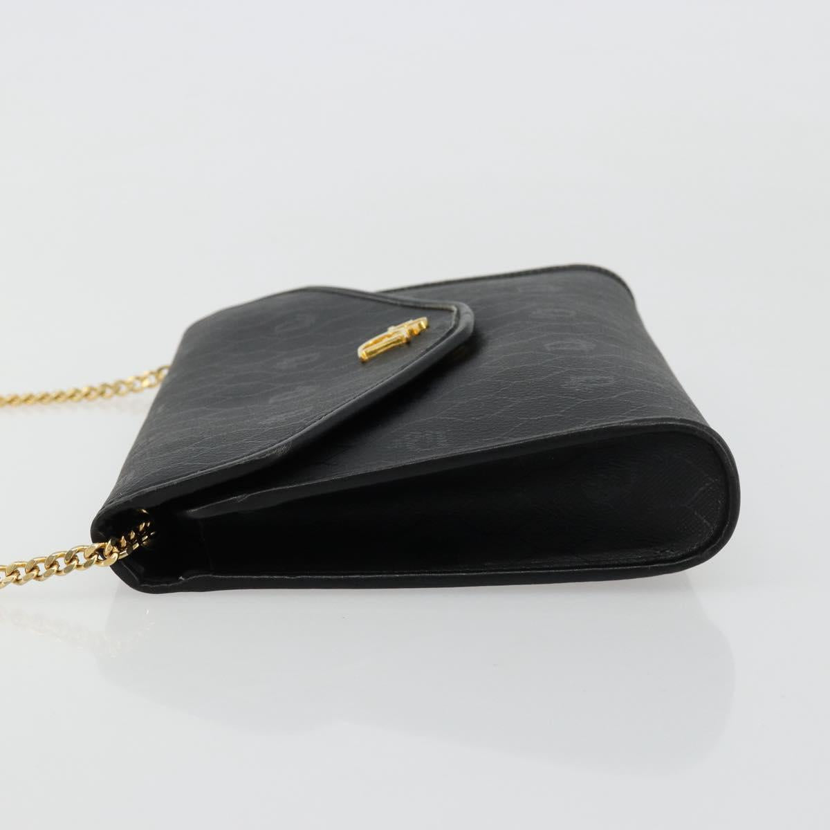Christian Dior Honeycomb Canvas Chain Shoulder Bag PVC Black Gold Auth BA13315 - Jerrillo image 4