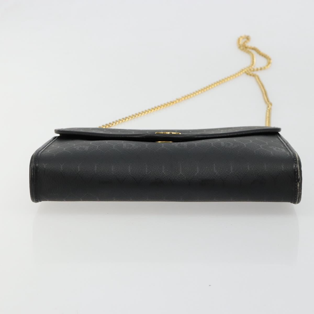 Christian Dior Honeycomb Canvas Chain Shoulder Bag PVC Black Gold Auth BA13315 - Jerrillo image 5