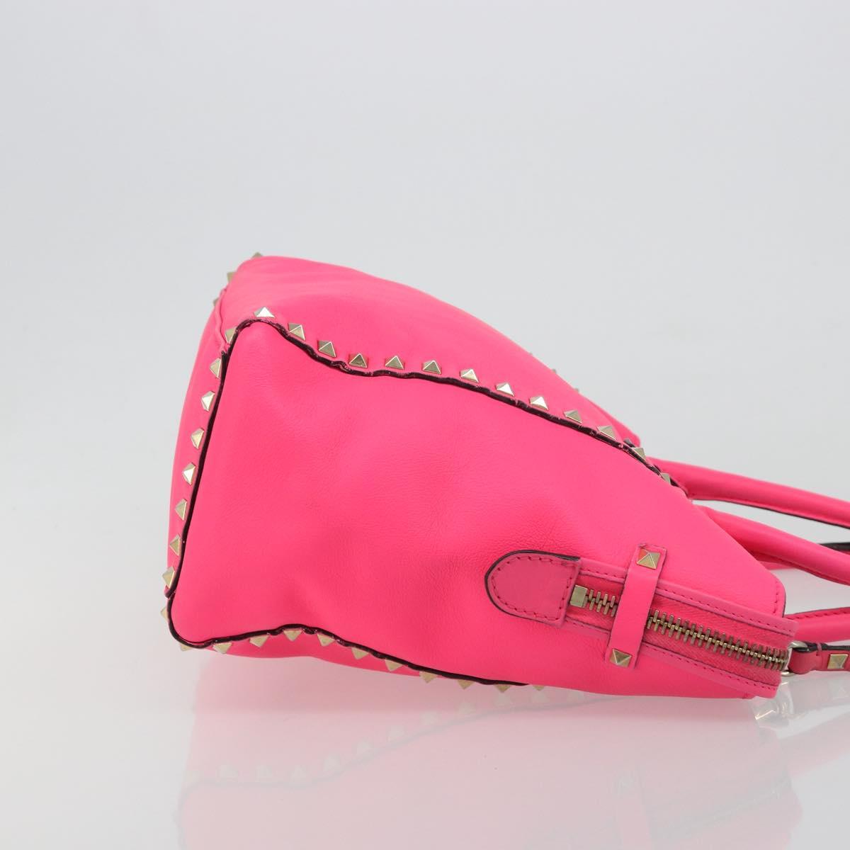 VALENTINO Studs Tote Bag Leather 2way Pink Gold Auth BA13319 - Jerrillo image 4