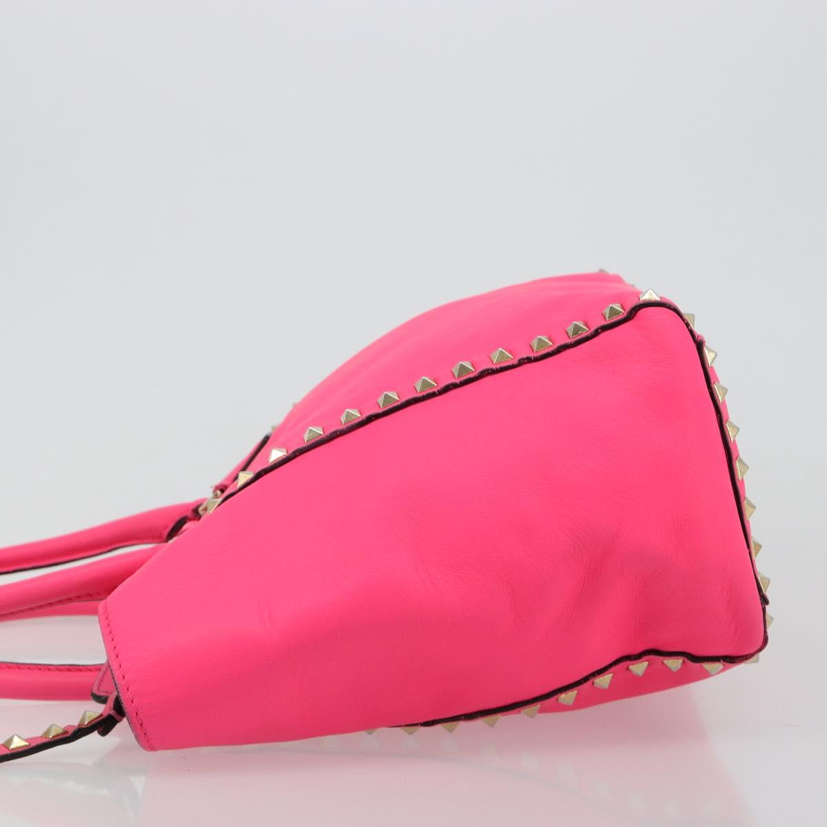 VALENTINO Studs Tote Bag Leather 2way Pink Gold Auth BA13319 - Jerrillo image 5