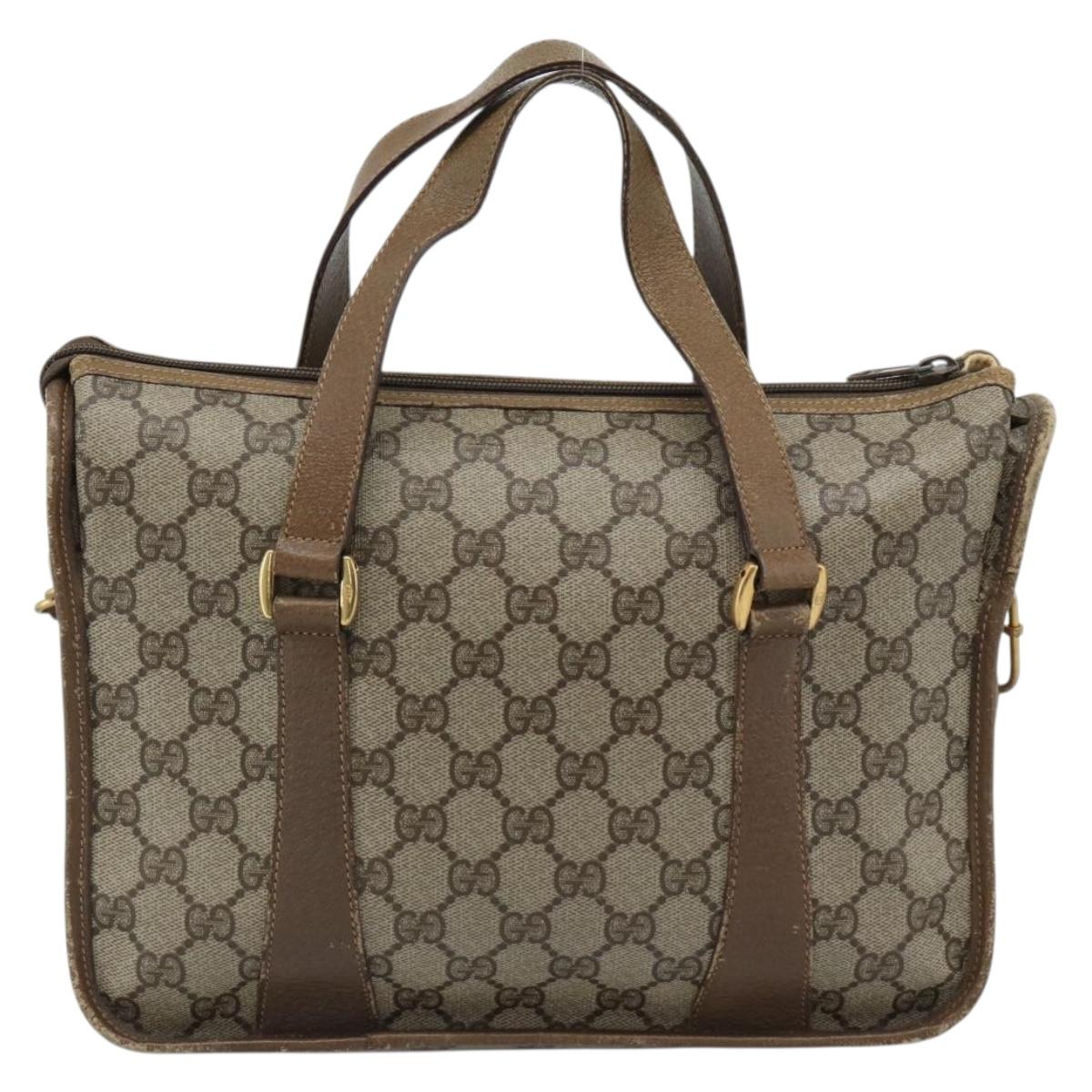 GUCCI GG Supreme Web Sherry Line Bag PVC 2way Beige Gold 41 02 039 Auth BA13358 - Jerrillo image 2