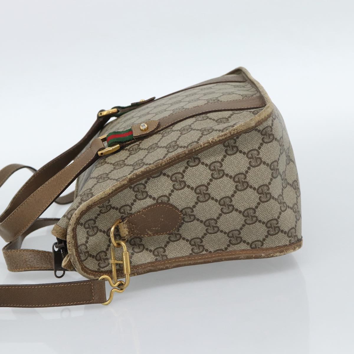 GUCCI GG Supreme Web Sherry Line Bag PVC 2way Beige Gold 41 02 039 Auth BA13358 - Jerrillo image 3