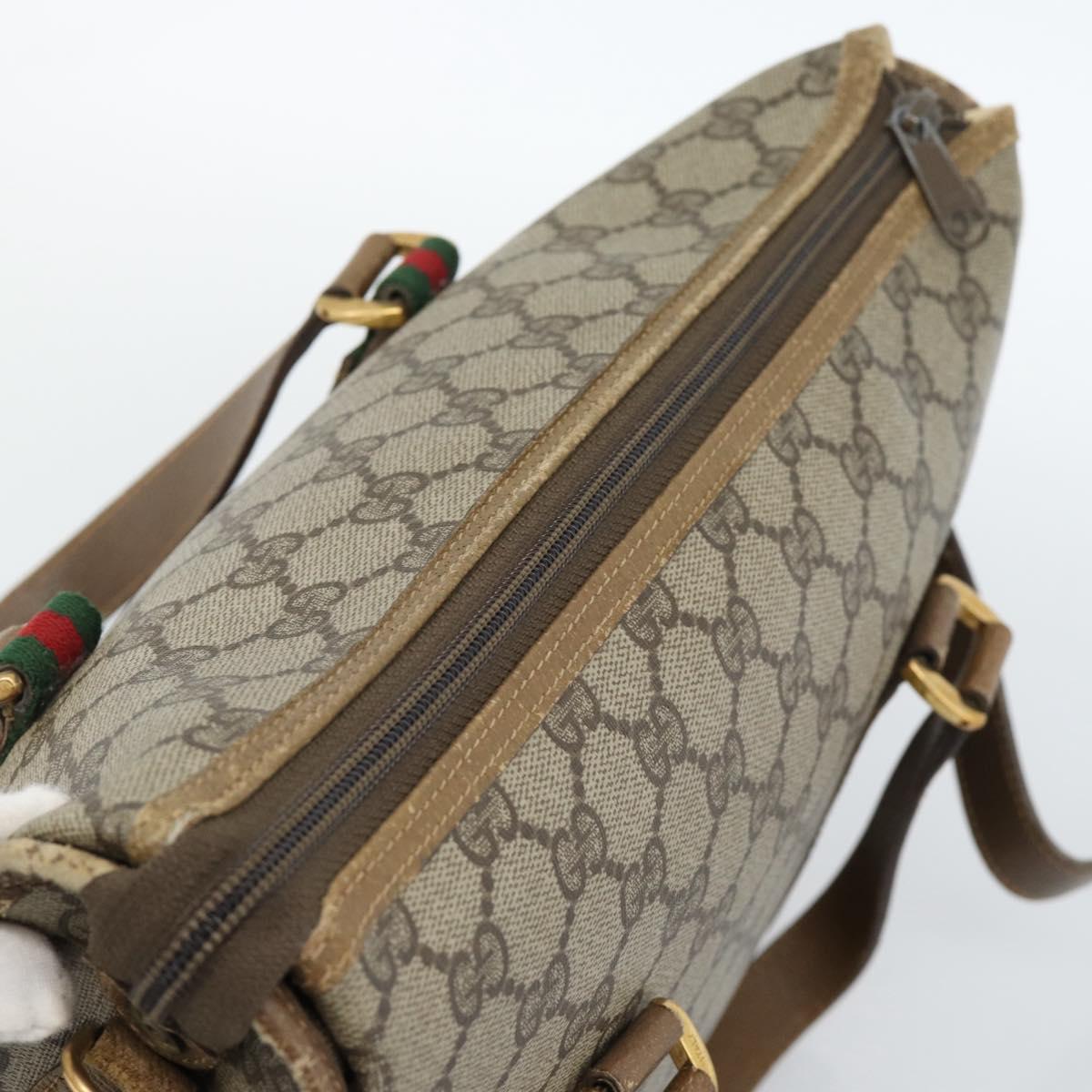 GUCCI GG Supreme Web Sherry Line Bag PVC 2way Beige Gold 41 02 039 Auth BA13358 - Jerrillo image 6
