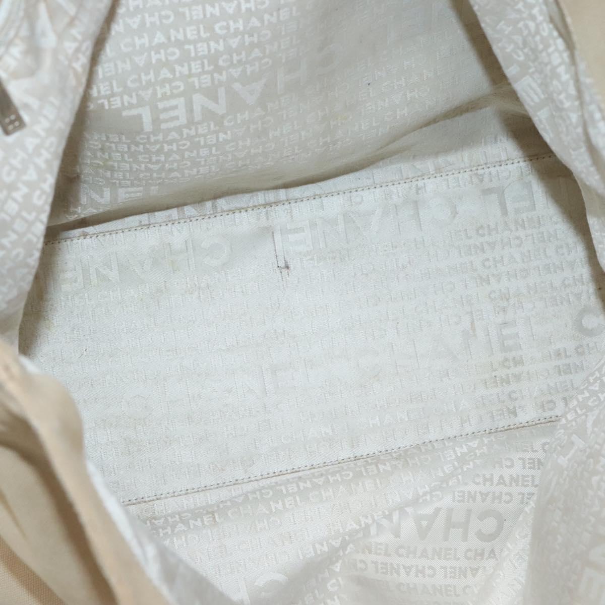 CHANEL COCO Mark Tote Bag Canvas Beige Silver CC Auth BA3696 - Jerrillo image 10