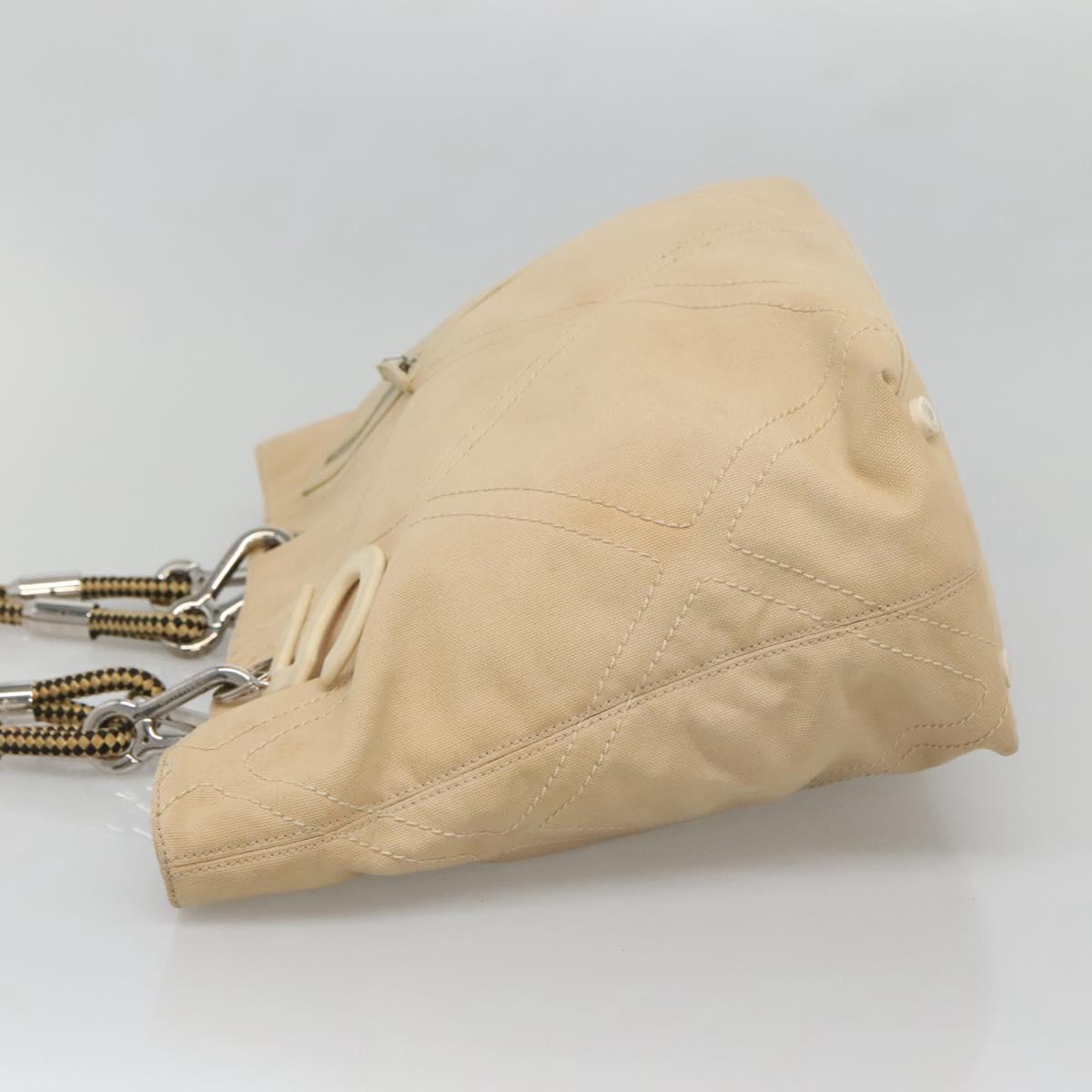 CHANEL COCO Mark Tote Bag Canvas Beige Silver CC Auth BA3696 - Jerrillo image 3