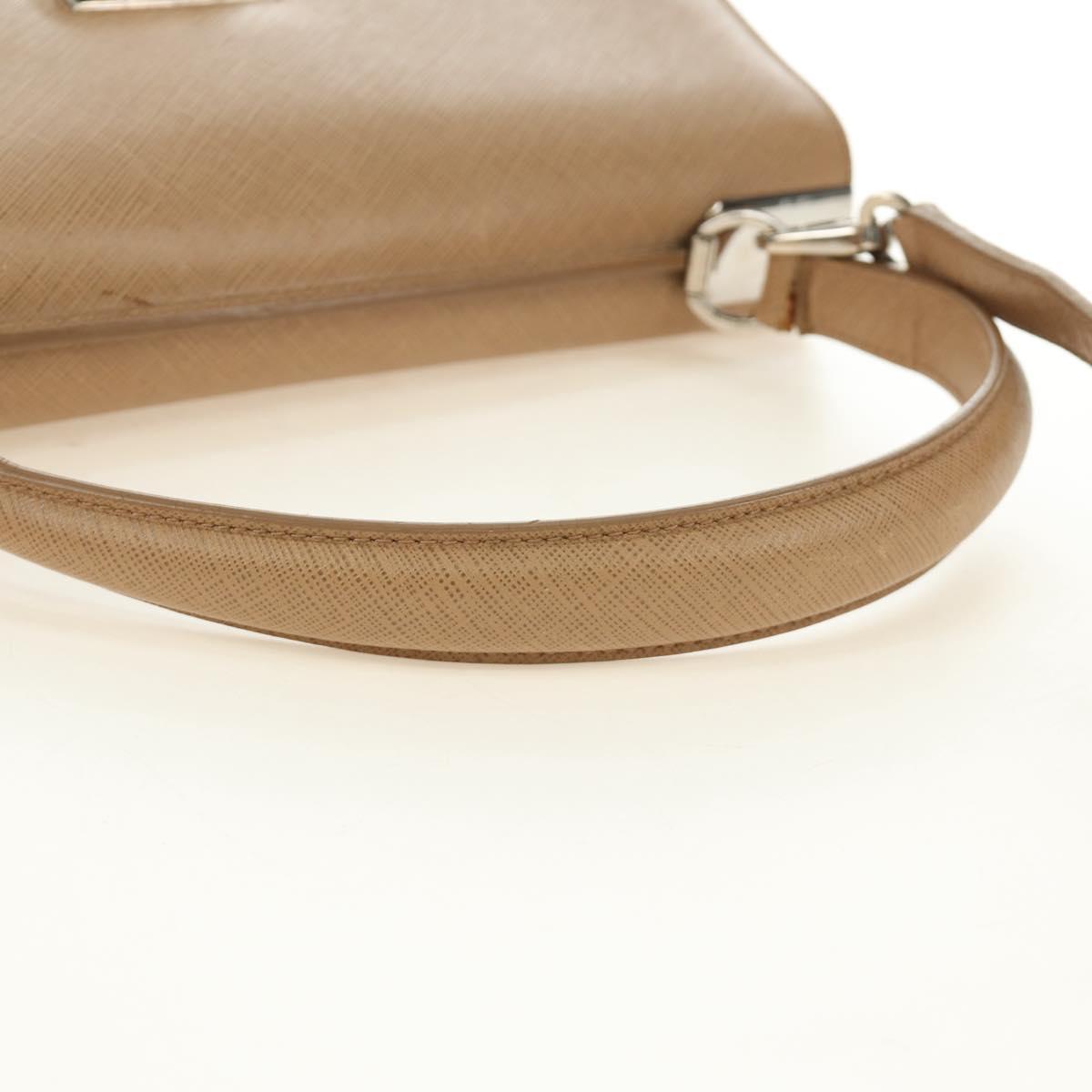 Salvatore Ferragamo Gancini Hand Bag Leather 2way Beige Silver Auth BD1190 - Jerrillo image 8
