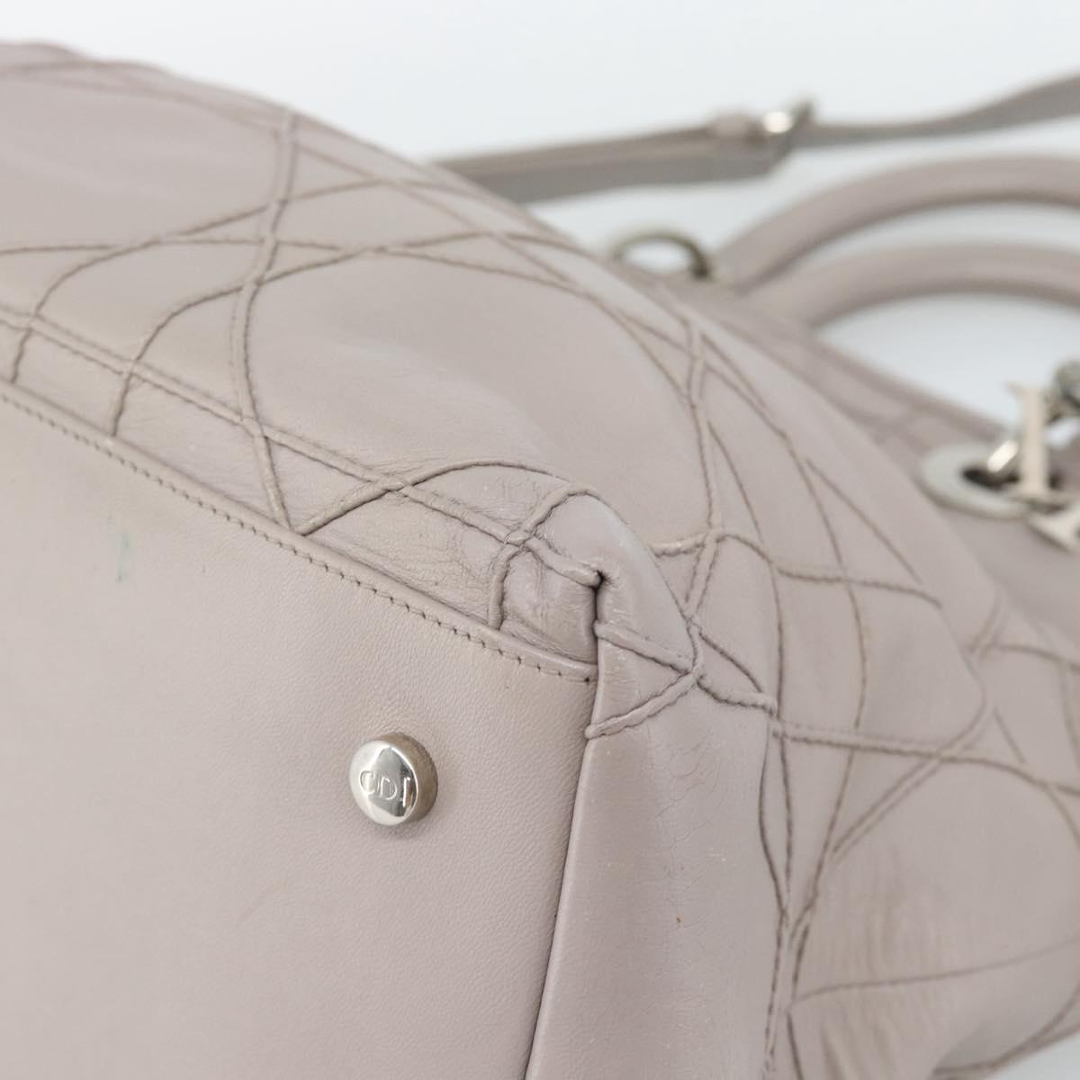 Christian Dior Canage Granville Hand Bag Leather 2way Gray Silver Auth bs27634 - Jerrillo image 9