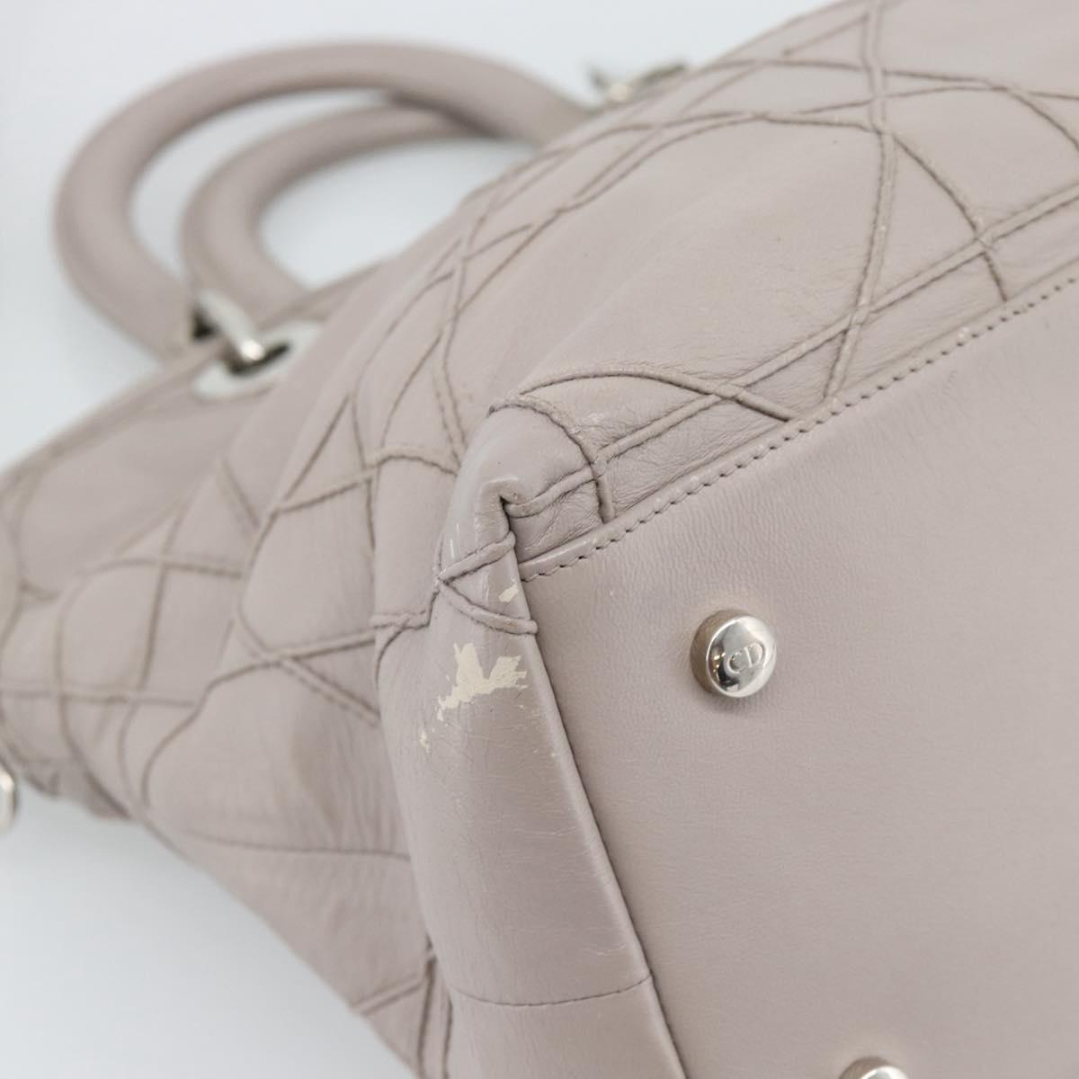 Christian Dior Canage Granville Hand Bag Leather 2way Gray Silver Auth bs27634 - Jerrillo image 10