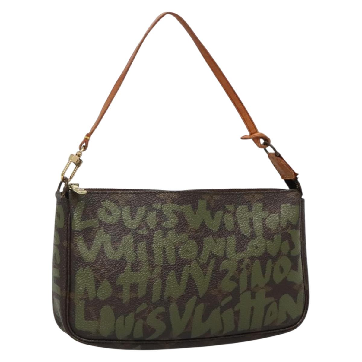 LOUIS VUITTON Graffiti Pochette Accessoires Pouch Khaki M92191 LV Auth bs28566 - Jerrillo