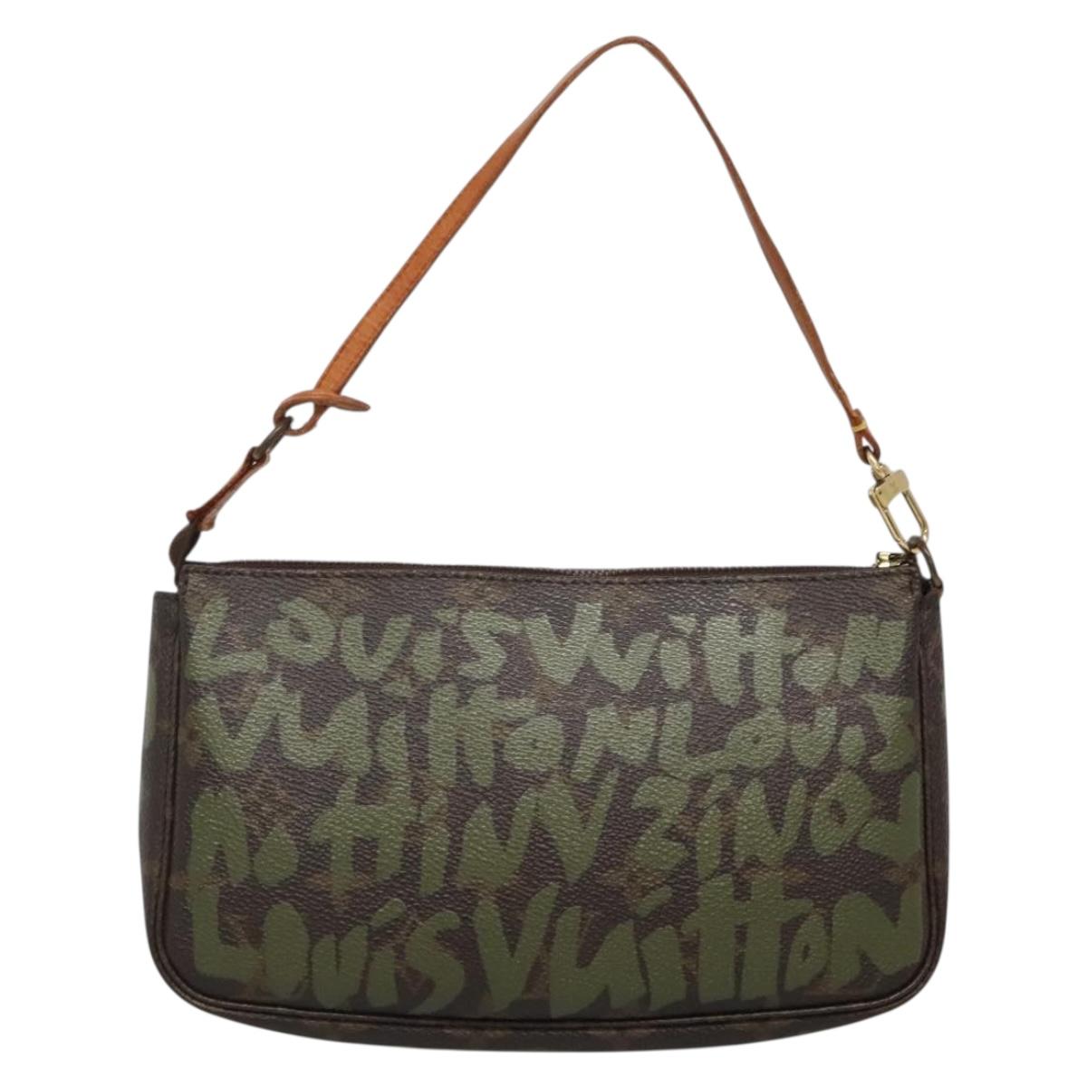 LOUIS VUITTON Graffiti Pochette Accessoires Pouch Khaki M92191 LV Auth bs28566 - Jerrillo image 2