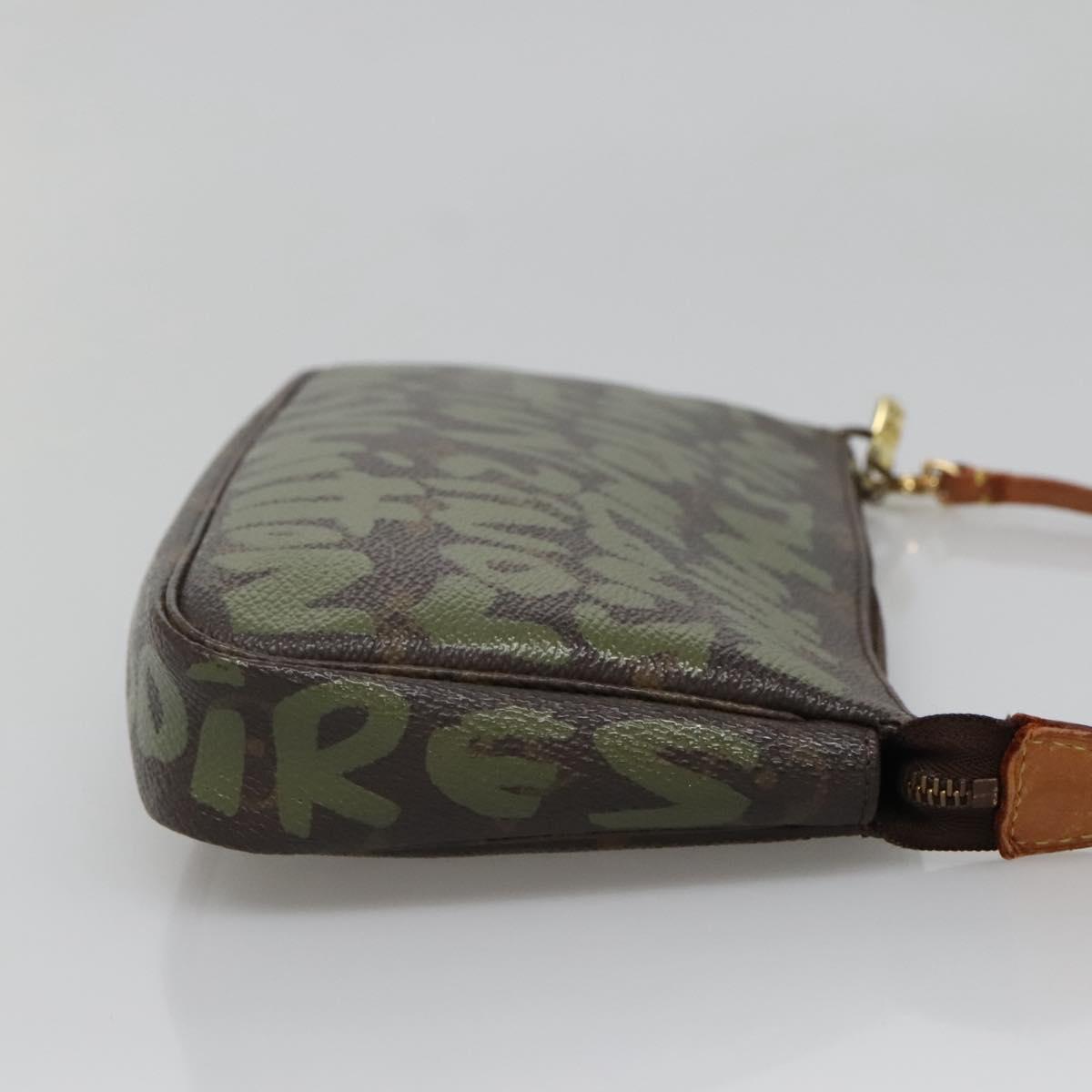 LOUIS VUITTON Graffiti Pochette Accessoires Pouch Khaki M92191 LV Auth bs28566 - Jerrillo image 4