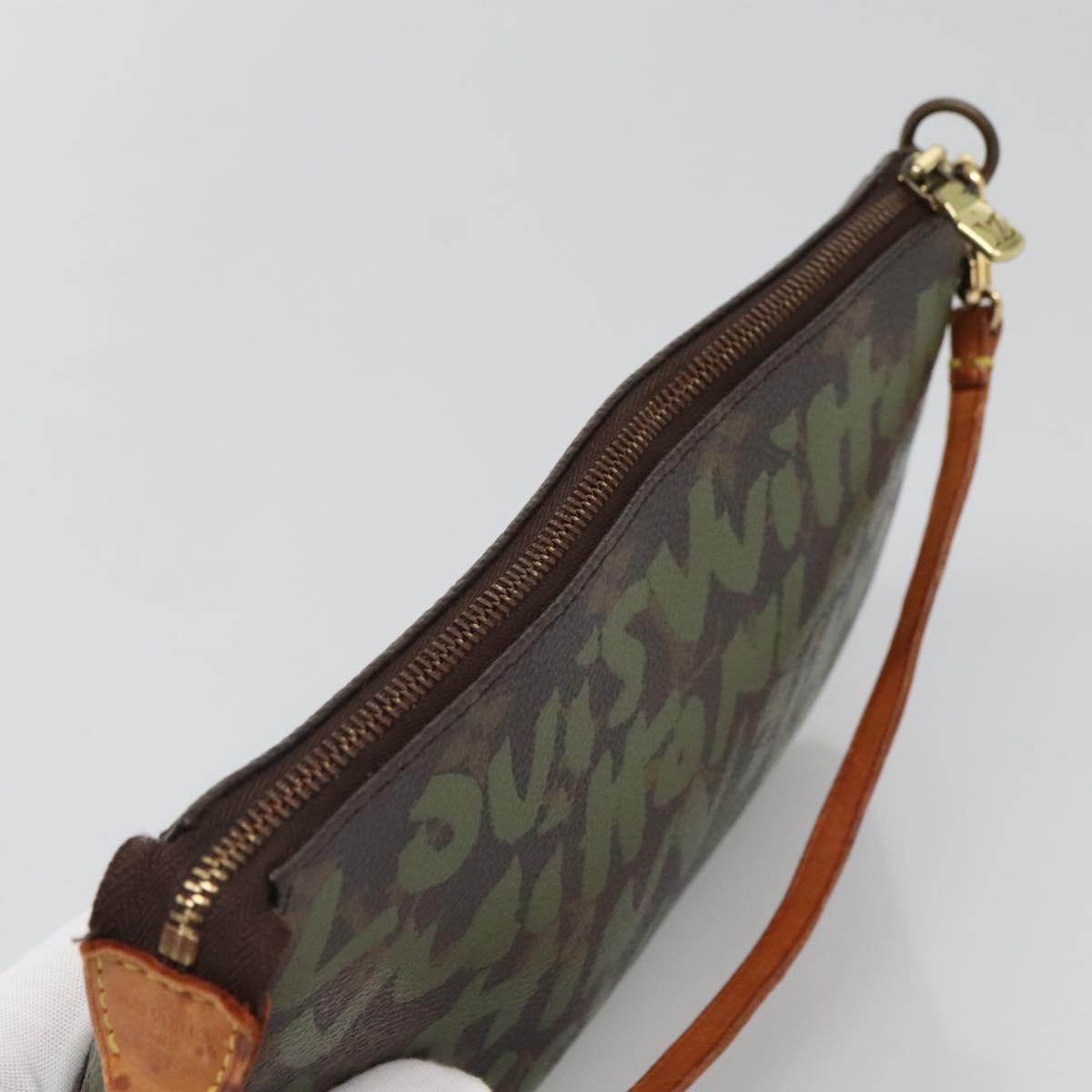 LOUIS VUITTON Graffiti Pochette Accessoires Pouch Khaki M92191 LV Auth bs28566 - Jerrillo image 6