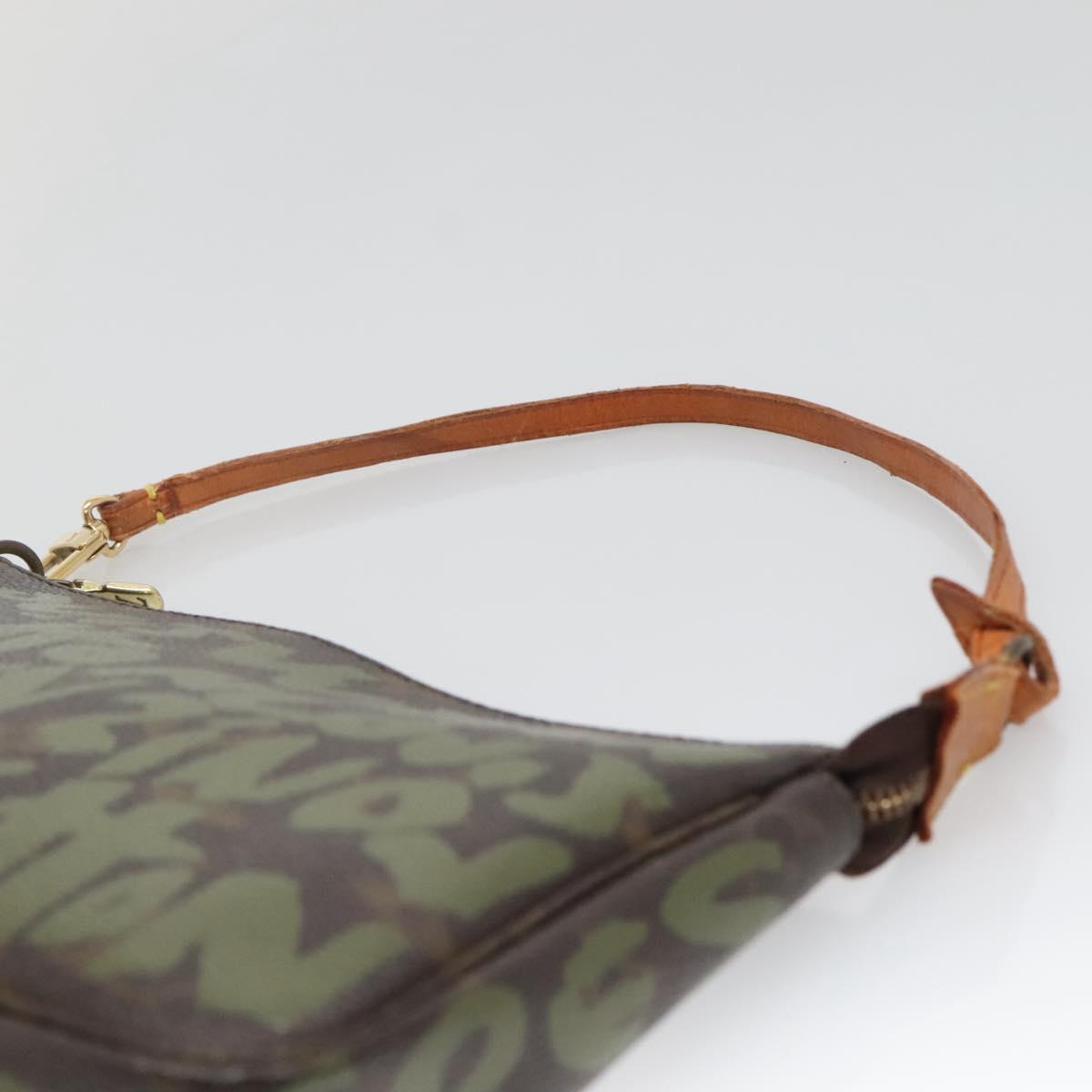 LOUIS VUITTON Graffiti Pochette Accessoires Pouch Khaki M92191 LV Auth bs28566 - Jerrillo image 8