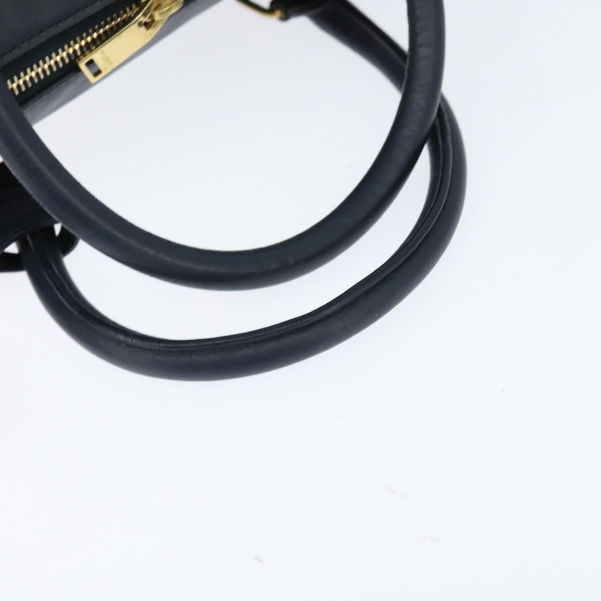 SAINT LAURENT Mini Boston Bag Leather 2way Navy Gold Auth bs30084 - Jerrillo image 7