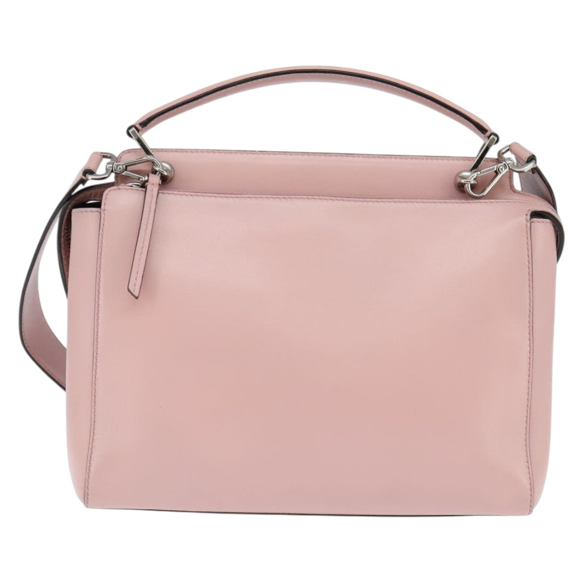 FENDI Dot Com Hand Bag Leather 2way Pink Silver Auth bs30098 - Jerrillo image 3