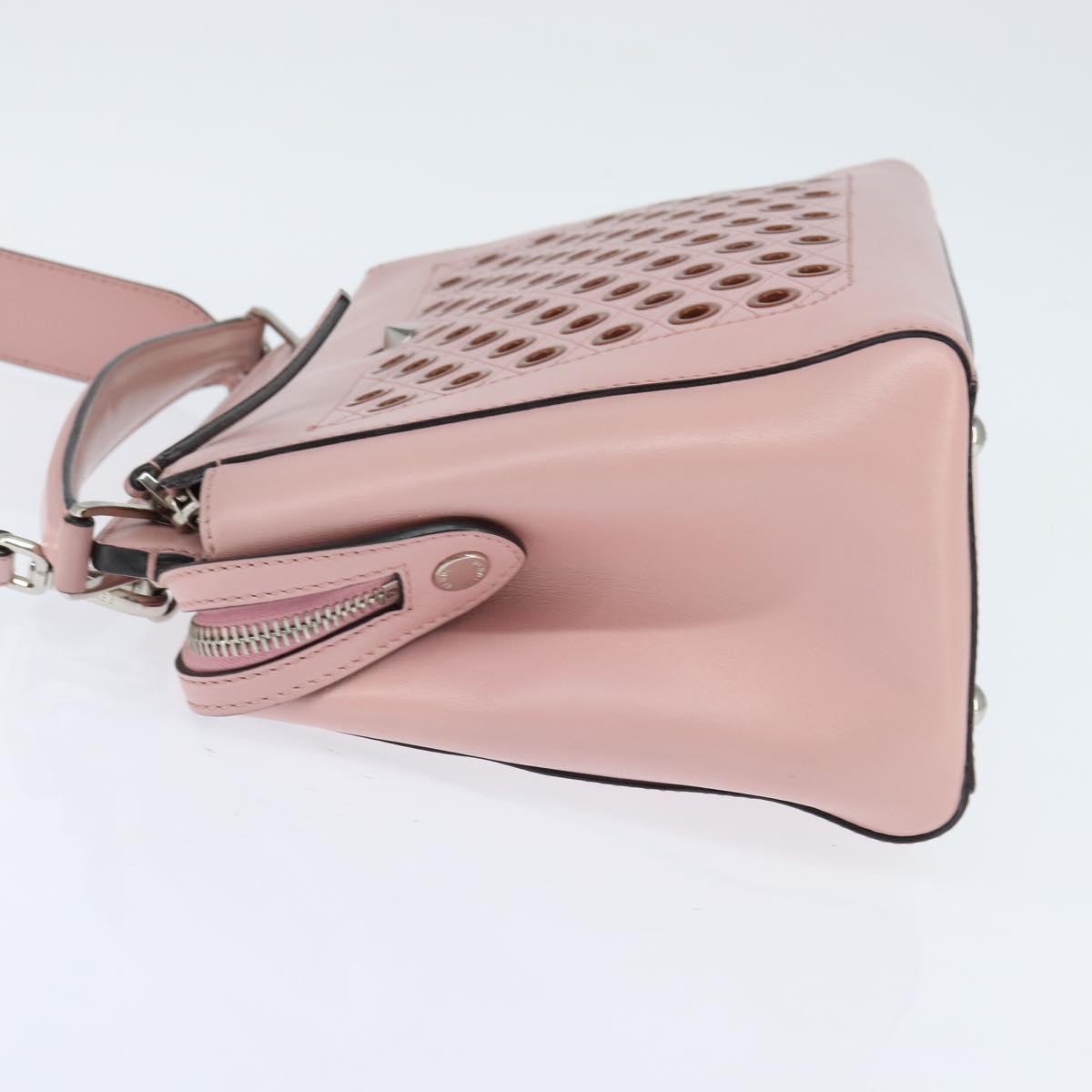 FENDI Dot Com Hand Bag Leather 2way Pink Silver Auth bs30098 - Jerrillo image 4