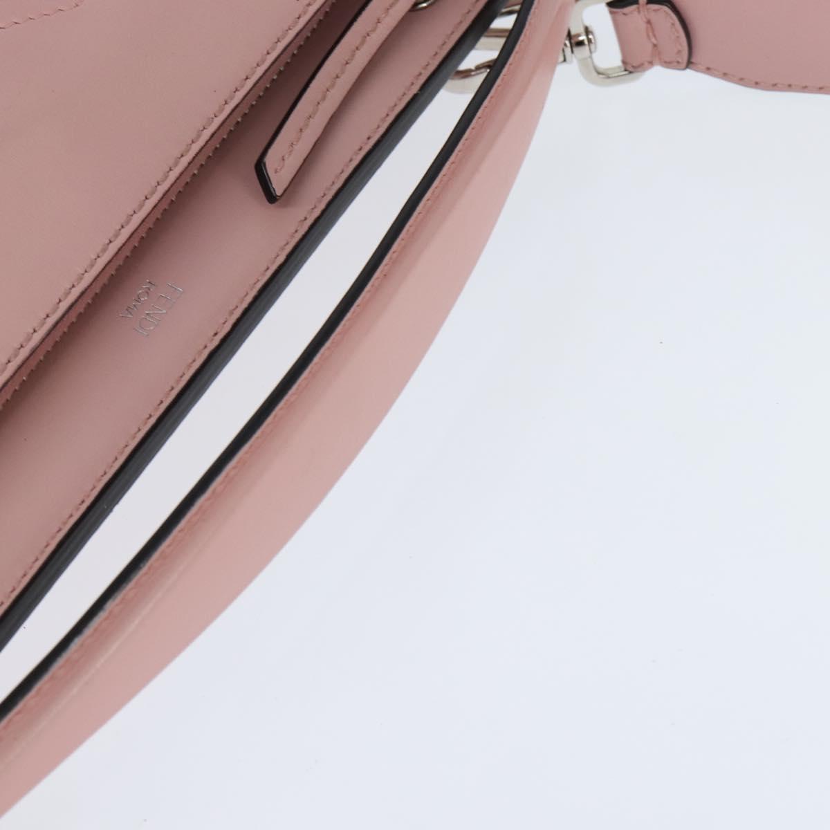 FENDI Dot Com Hand Bag Leather 2way Pink Silver Auth bs30098 - Jerrillo image 7