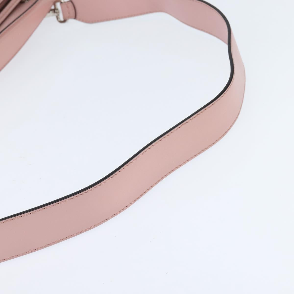 FENDI Dot Com Hand Bag Leather 2way Pink Silver Auth bs30098 - Jerrillo image 9