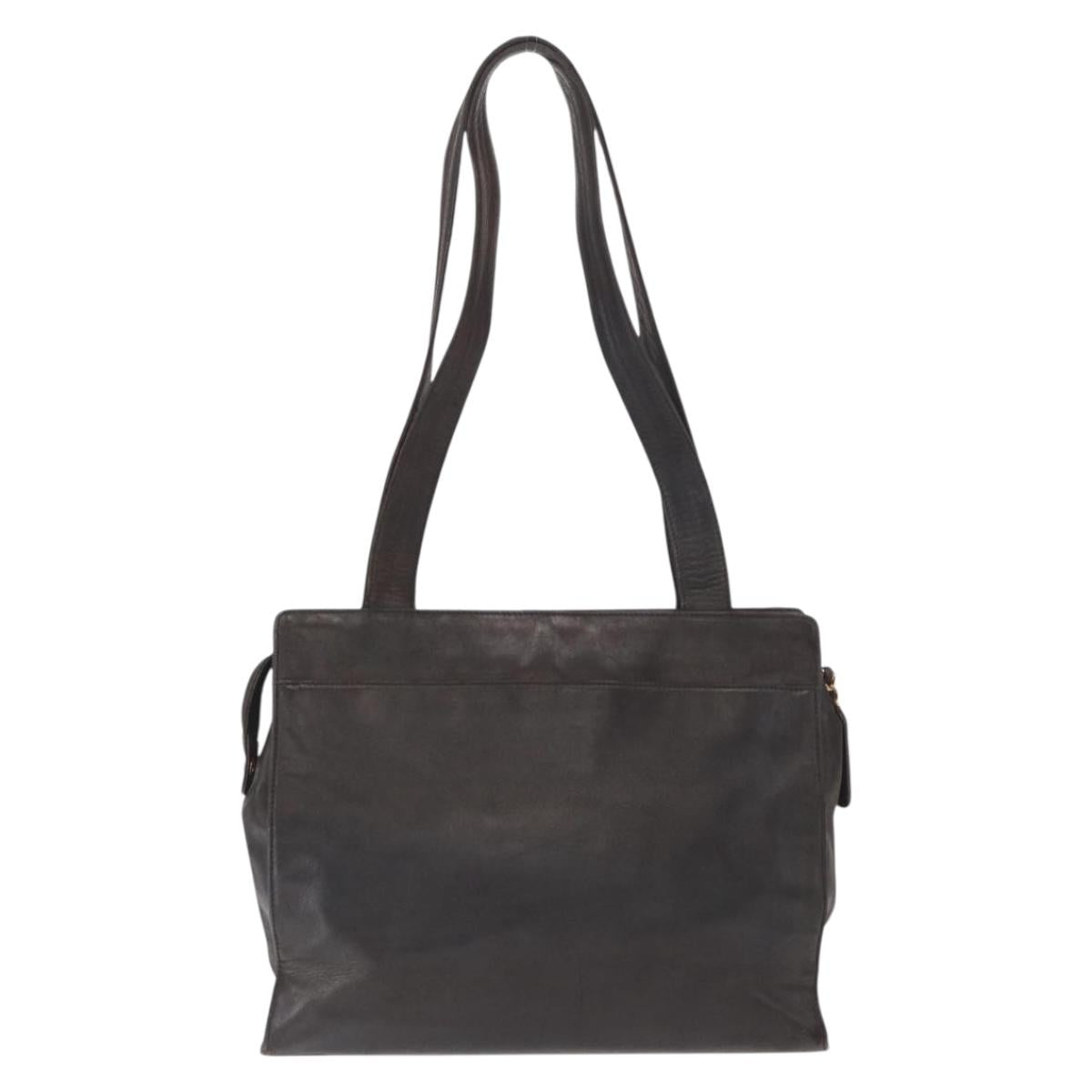 CHANEL Matelasse Tote Bag Lamb Skin Brown Gold CC Auth bs32114 - Jerrillo image 2