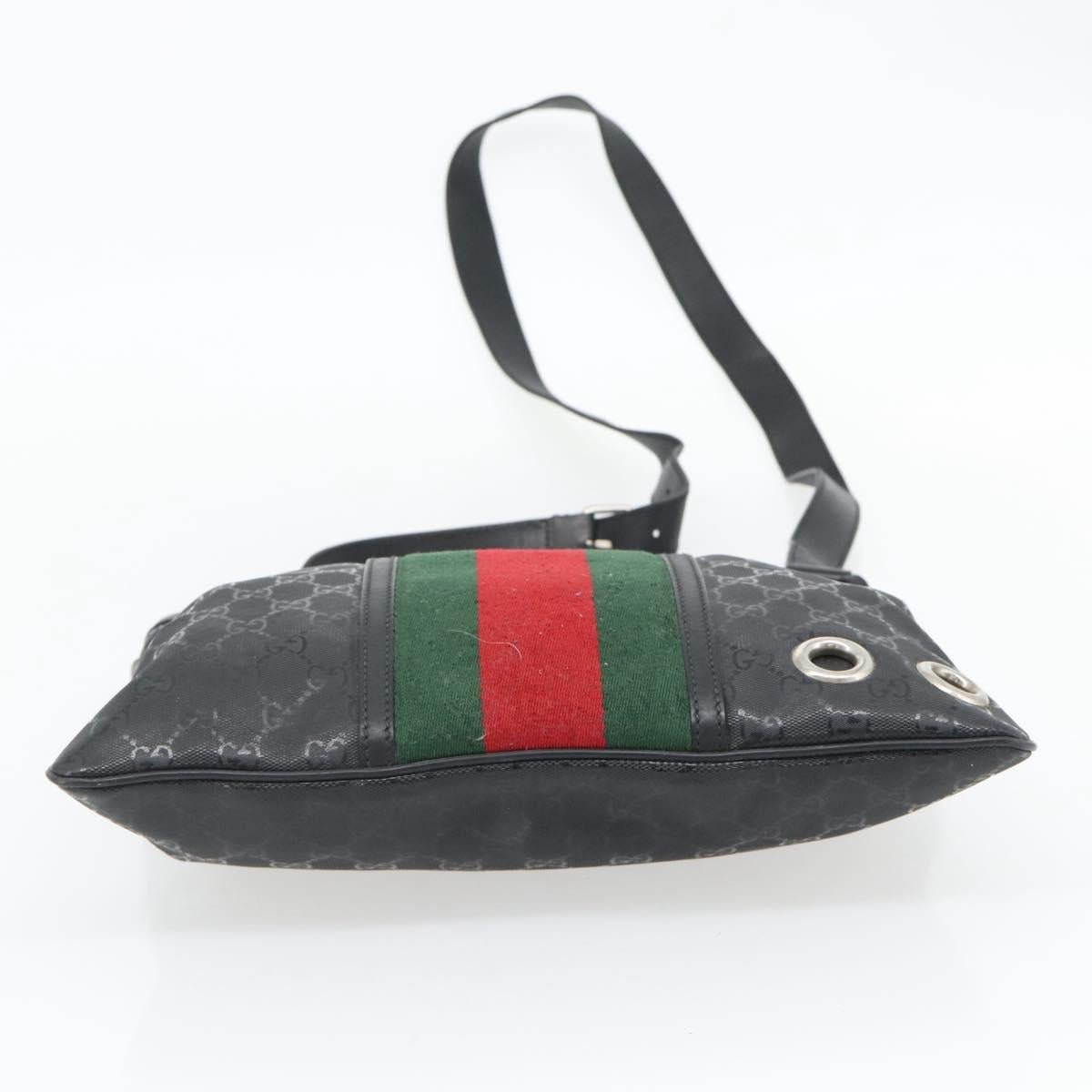 GUCCI GG Implementation Web Sherry Line Bag Black Silver Red 269379 Auth bs32569 - Jerrillo image 5