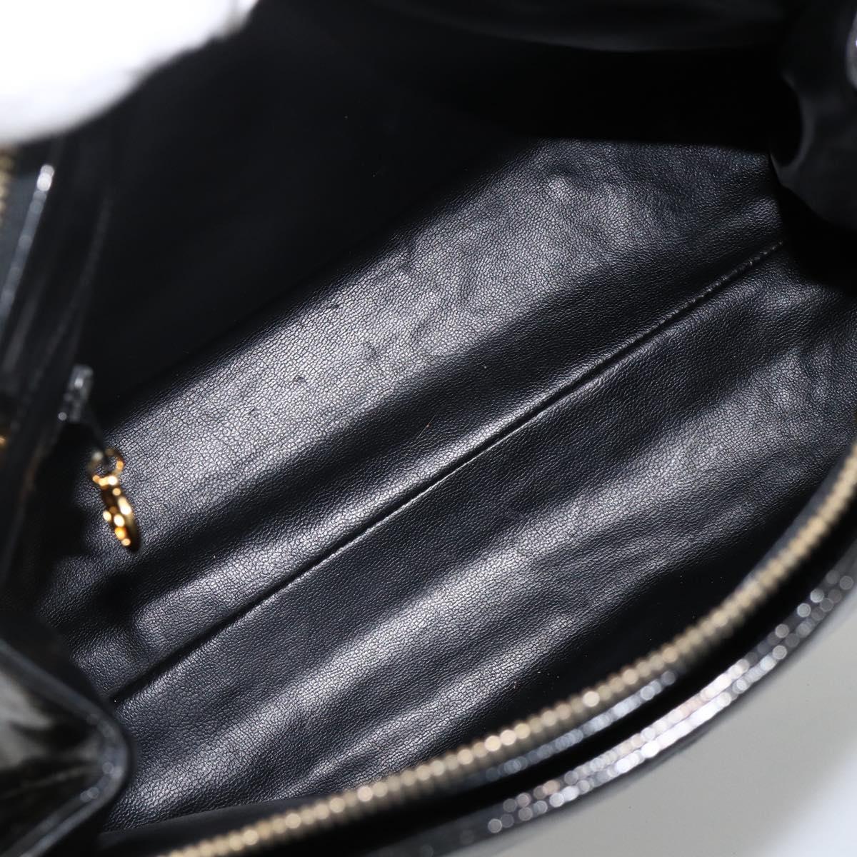 CHANEL Chain Tote Bag Patent Leather Black Gold CC Auth bs34313 - Jerrillo image 10