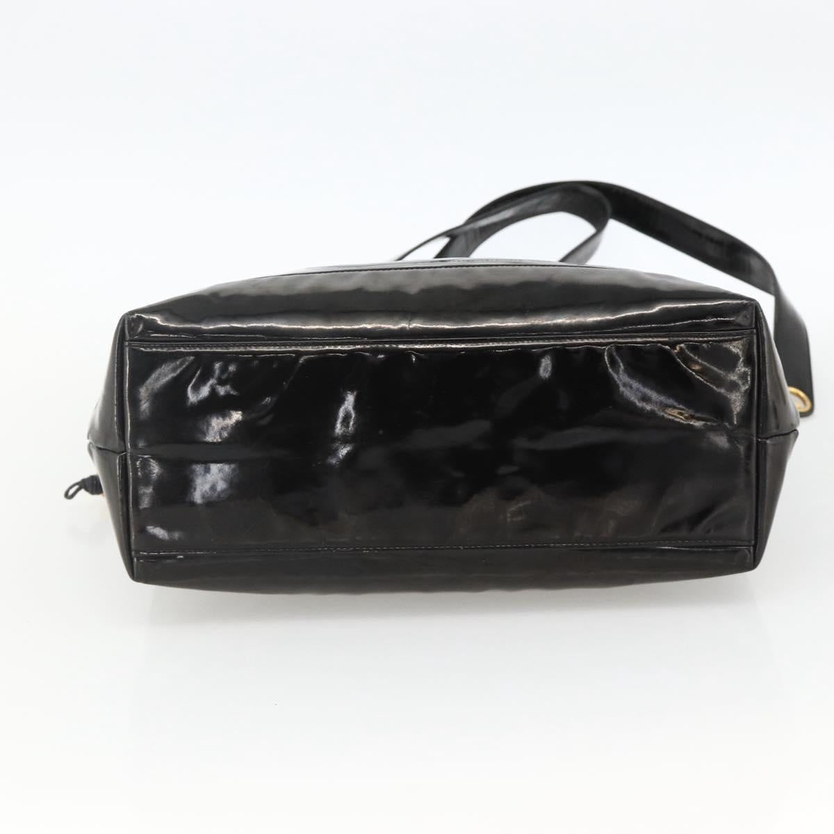 CHANEL Chain Tote Bag Patent Leather Black Gold CC Auth bs34313 - Jerrillo image 5