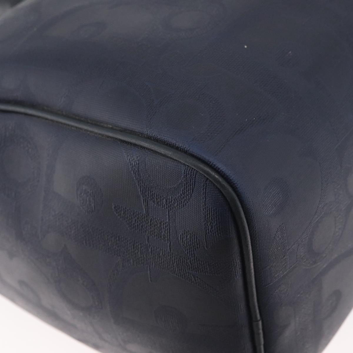 Christian Dior Trotter Canvas Hand Bag Navy Gold Auth bs35238 - Jerrillo image 10