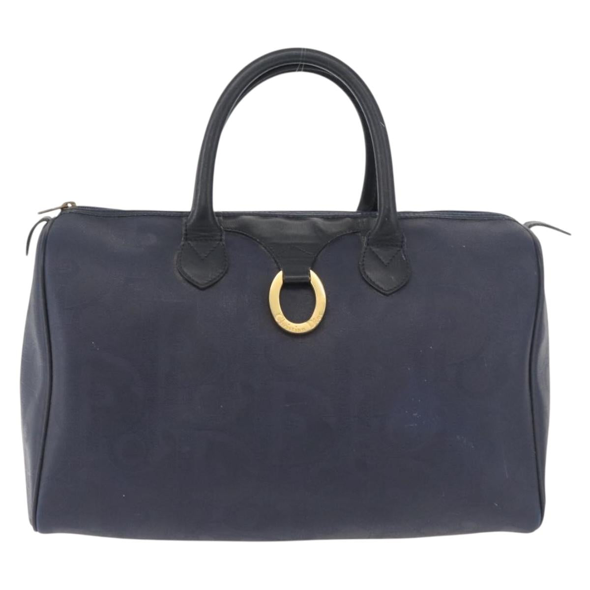 Christian Dior Trotter Canvas Hand Bag Navy Gold Auth bs35238 - Jerrillo image 2